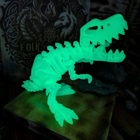 Skeleton Tyrannosaurus T-Rex Flexible Articulated Fidget Toy Dinosaur 3D Printed - Picture 7 of 9